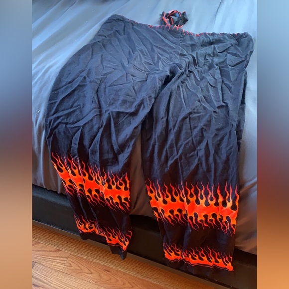 Size small, flare bottom, flame pants 🔥 - Picture 3 of 4